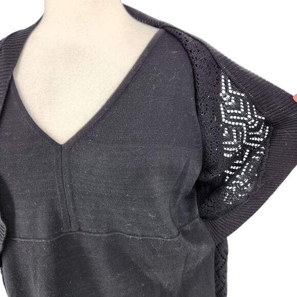 SALE Requirements Black Top with Attached Open Front Shrug Front Size Medium - Picture 7 of 7
